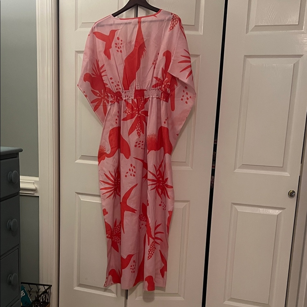 Sheridan French NWT Pink Tropical Caftan Maxi Dress Coverup | Small - Picture 2 of 6